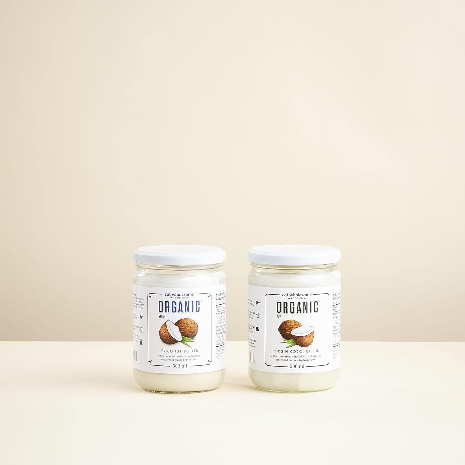 Organic Virgin Coconut Oil, 500Ml - Raw, Cold Pressed, Award-Winning, Glass Jar in Box, for Cooking, Baking, Skincare & Hair, Vegan