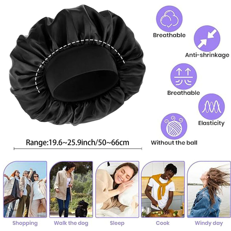 Women Long Hair Care Bonnet Night Sleep Hat Cap Silk Feel Turban Head 101Options