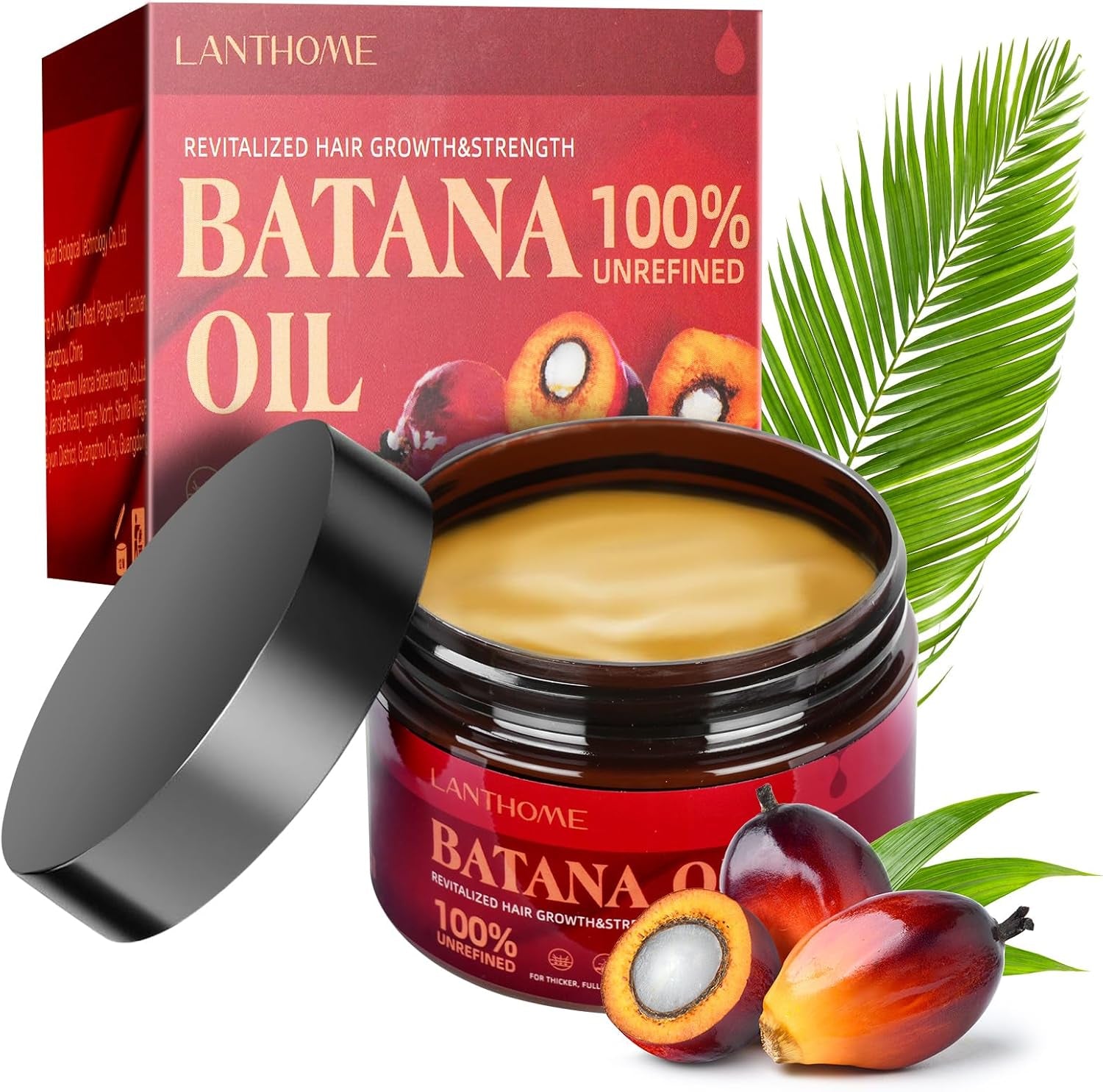 Raw Batana Oil, 120ML Pure & Natural for Hair Growth, Healthier, Thicker, Fuller Hair, Eliminates Split Ends, Repairs Damage for Men & Women