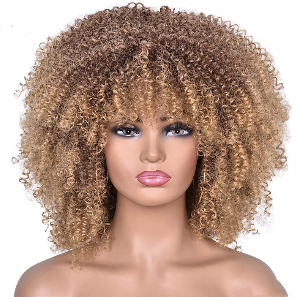 Short Curly European and American Female Wigs-4