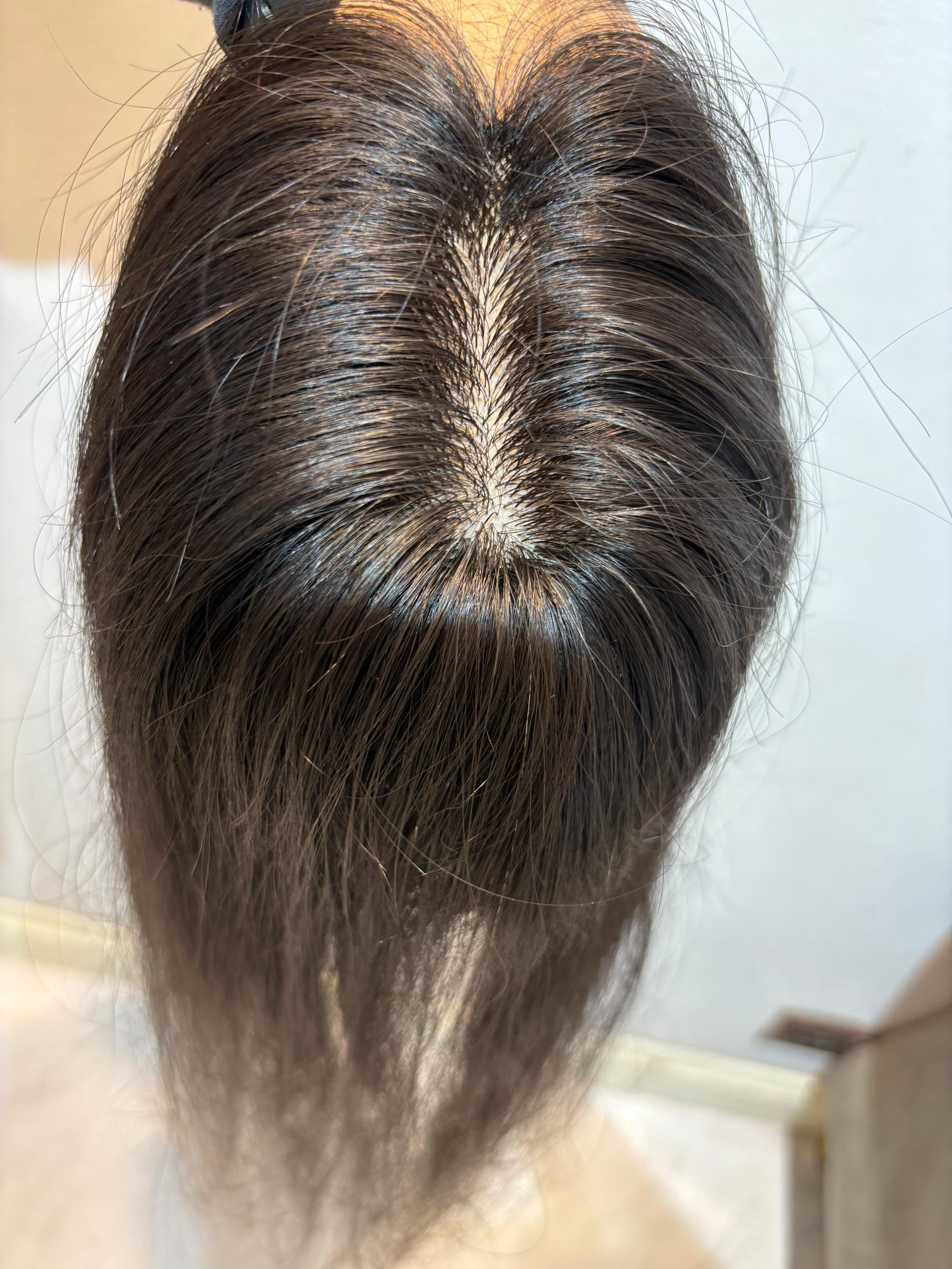 Hair Topper for Backcombed Hair | Silk Base | Natural Black | Straight | Remy Hair India-1